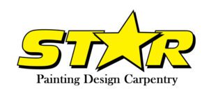 Star Painting Design Carpentry logo, yellow star.