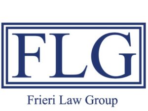 Logo of Friari Law Group with blue text and lines.
